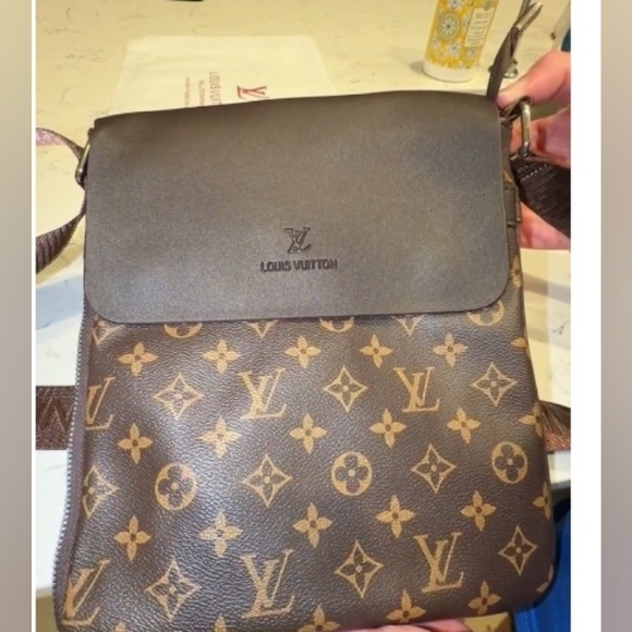 Designer Dark Brown Monogram Messenger Bag - Picture 3 of 9